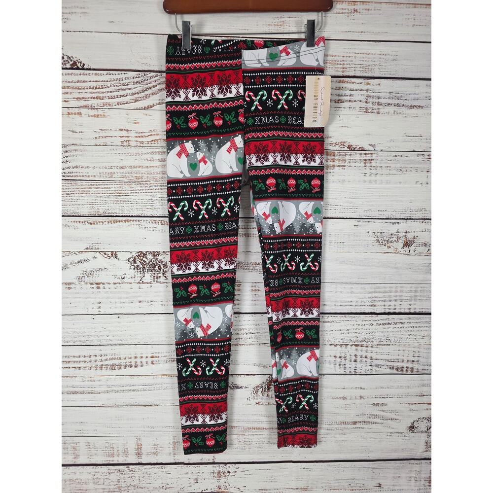French Laundry Christmas Leggings S Womens Multicolor Pull On Skinny Leg NWT